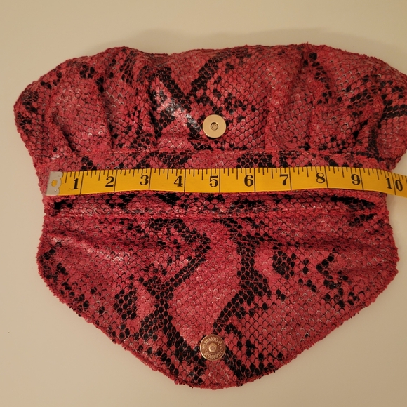 Urban Expressions Clutch Vegan Python Look, Red, Black, Gold Hardware - Picture 10 of 11